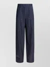 Max Mara Wool Trousers Featuring Denim Style In Blue