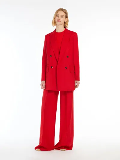 Max Mara Wool Trousers In Red