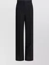 Max Mara Wool Trousers Straight Belt Loops In Black