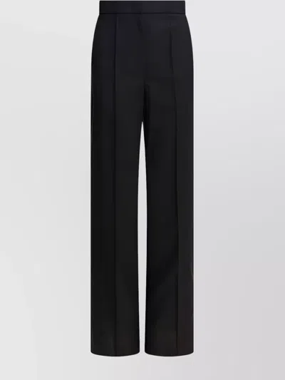 Max Mara Wool Trousers Straight Belt Loops In Black