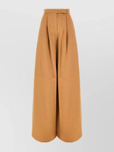 MAX MARA WOOL TROUSERS WITH BACK POCKETS AND BUTTON DETAIL