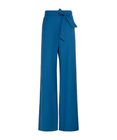 Max Mara Wool Trousers With Belt In Animal Print