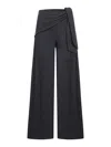 Max Mara Wool Trousers With Bow In Grey