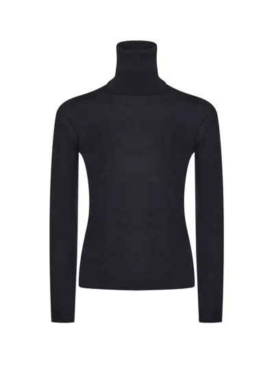 Max Mara Wool Turtleneck In Black