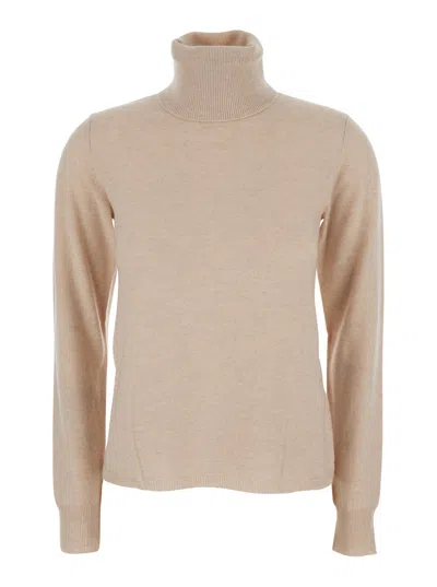 Max Mara Wool Turtleneck Sweater In Brown