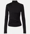 Max Mara Wool Turtleneck Sweater In Black