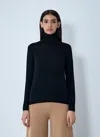 Max Mara Wool Turtleneck Sweater In Black
