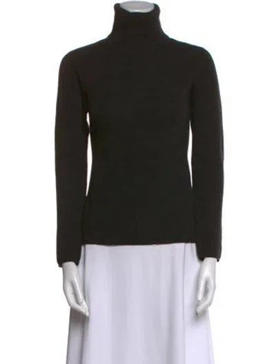 Pre-owned Max Mara Wool Turtleneck Sweater In Black