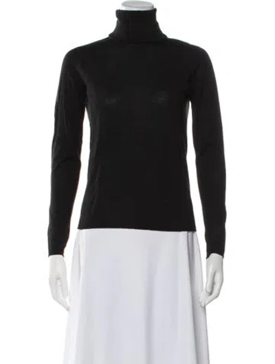 Pre-owned Max Mara Wool Turtleneck Sweater In Black