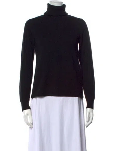 Pre-owned Max Mara Wool Turtleneck Sweater In Black