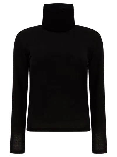 Max Mara Wool Turtleneck Sweater In Black