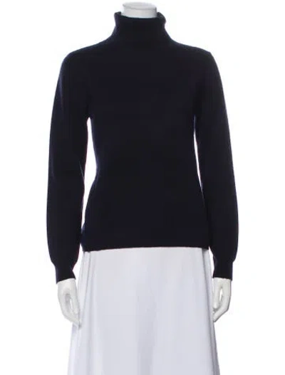 Pre-owned Max Mara Wool Turtleneck Sweater In Blue