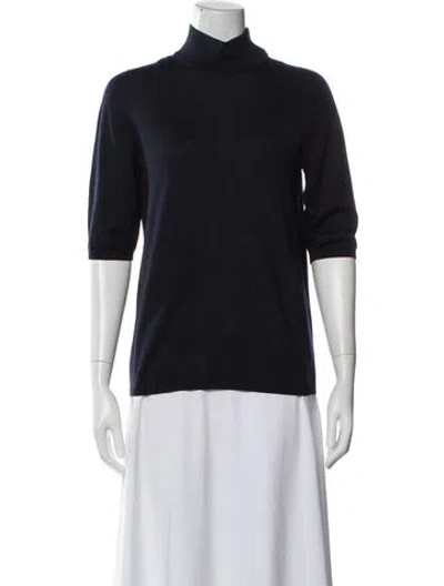 Pre-owned Max Mara Wool Turtleneck Sweater In Blue