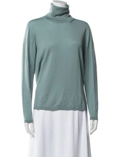 Pre-owned Max Mara Wool Turtleneck Sweater In Blue