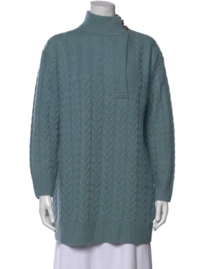 Pre-owned Max Mara Wool Turtleneck Sweater In Blue