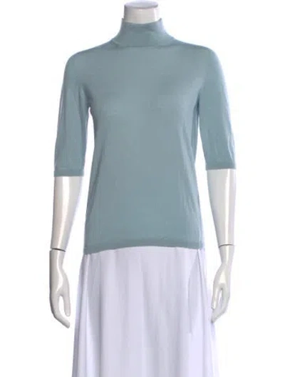 Pre-owned Max Mara Wool Turtleneck Sweater In Blue