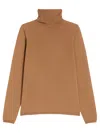 Max Mara Saluto Virgin Wool Turtleneck Sweater In Brown