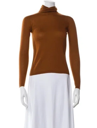 Pre-owned Max Mara Wool Turtleneck Sweater In Brown
