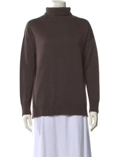 Pre-owned Max Mara Wool Turtleneck Sweater In Brown