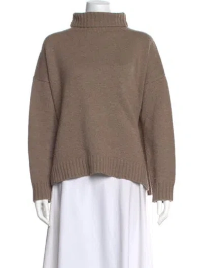 Pre-owned Max Mara Wool Turtleneck Sweater In Brown
