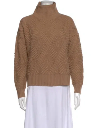 Pre-owned Max Mara Wool Turtleneck Sweater In Brown