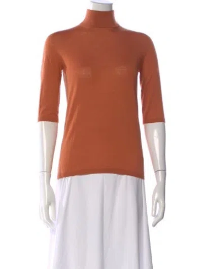 Pre-owned Max Mara Wool Turtleneck Sweater In Brown