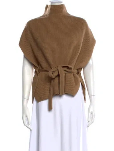 Pre-owned Max Mara Wool Turtleneck Sweater In Brown