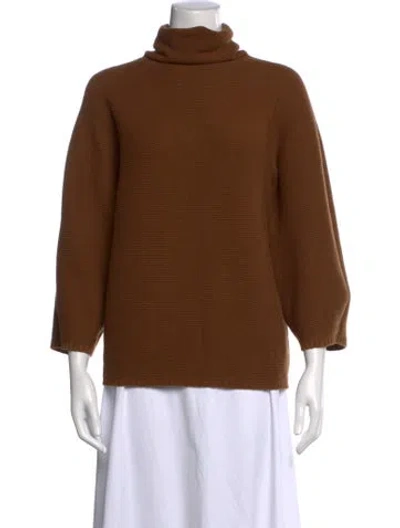 Pre-owned Max Mara Wool Turtleneck Sweater In Brown