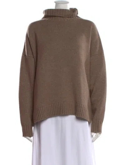 Pre-owned Max Mara Wool Turtleneck Sweater In Brown