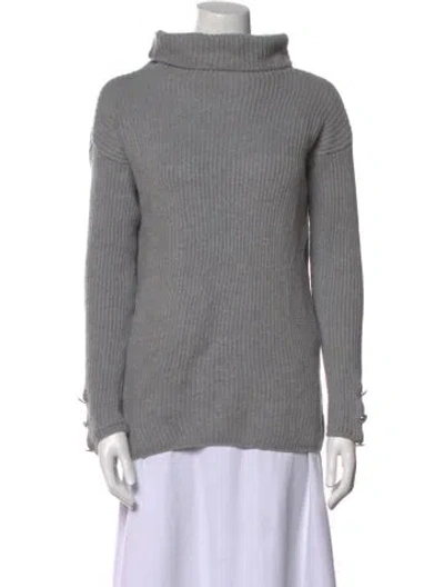 Pre-owned Max Mara Wool Turtleneck Sweater In Gray