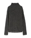 Max Mara Wool Turtleneck Sweater In Gray