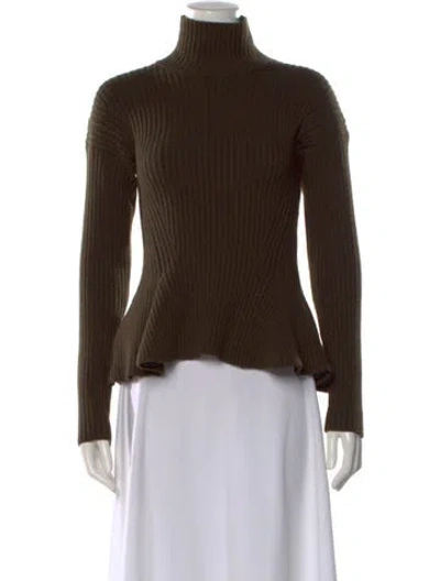 Pre-owned Max Mara Wool Turtleneck Sweater In Green