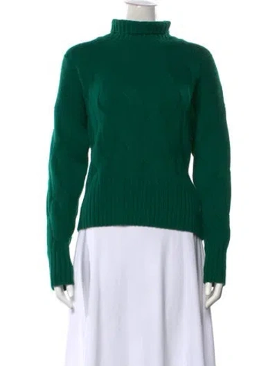 Pre-owned Max Mara Wool Turtleneck Sweater In Green