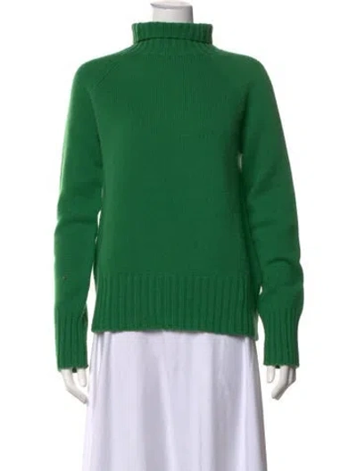 Pre-owned Max Mara Wool Turtleneck Sweater In Green