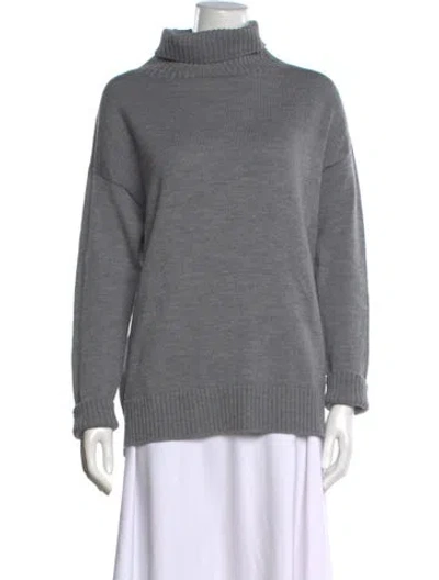 Pre-owned Max Mara Wool Turtleneck Sweater In Grey