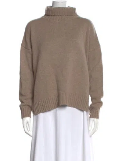 Pre-owned Max Mara Wool Turtleneck Sweater In Neutral