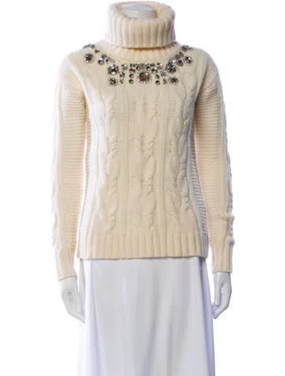 Pre-owned Max Mara Wool Turtleneck Sweater In Neutral