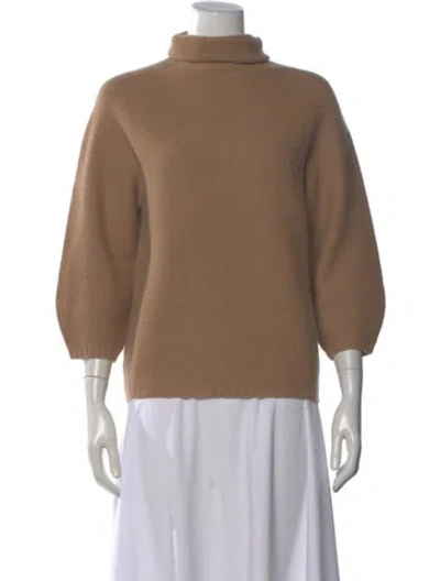 Pre-owned Max Mara Wool Turtleneck Sweater In Neutral