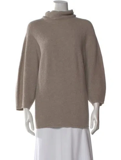 Pre-owned Max Mara Wool Turtleneck Sweater In Neutral