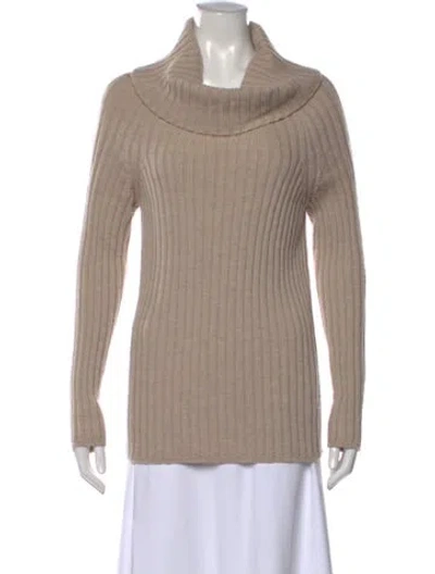 Pre-owned Max Mara Wool Turtleneck Sweater In Neutrals
