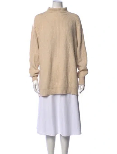 Pre-owned Max Mara Wool Turtleneck Sweater In Neutrals