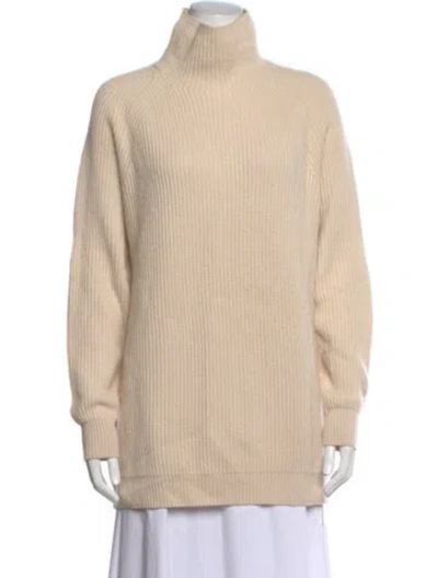 Pre-owned Max Mara Wool Turtleneck Sweater In Neutrals