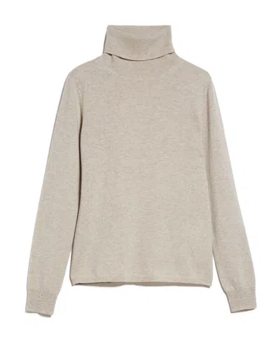 Max Mara Wool Turtleneck Sweater In Nude