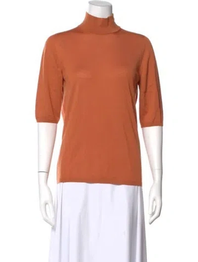 Pre-owned Max Mara Wool Turtleneck Sweater In Orange