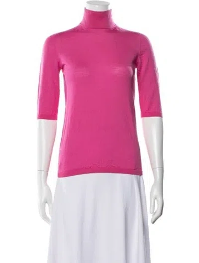 Pre-owned Max Mara Wool Turtleneck Sweater In Pink