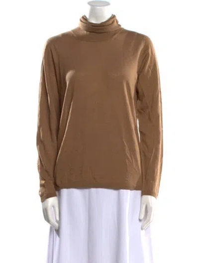 Pre-owned Max Mara Wool Turtleneck Sweater W/ Tags In Brown