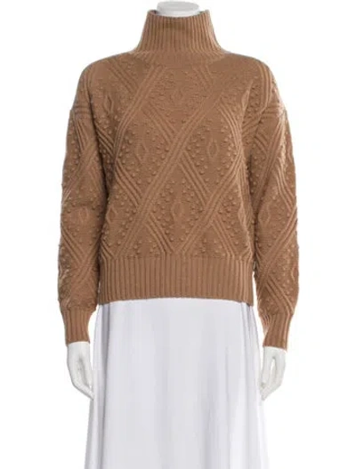 Pre-owned Max Mara Wool Turtleneck Sweater W/ Tags In Neutral