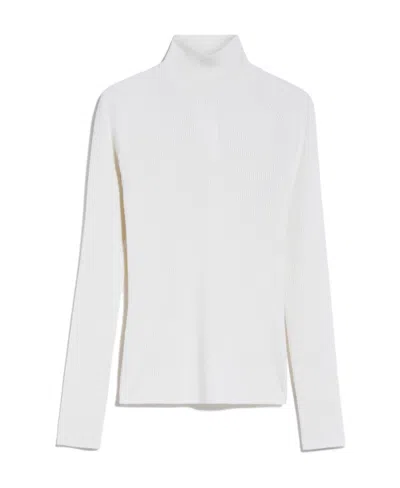 Max Mara Wool Turtleneck Sweater In White