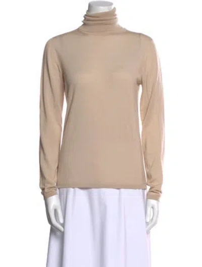 Pre-owned Max Mara Wool Turtleneck Sweatshirt In Neutral