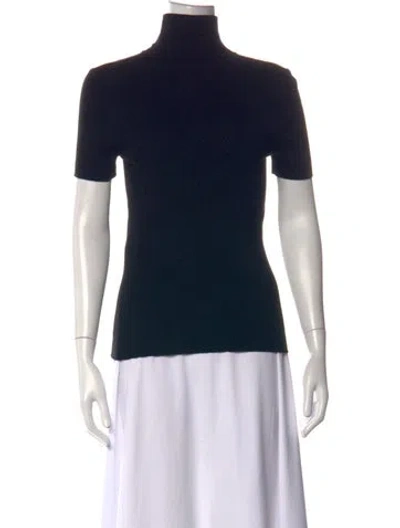 Pre-owned Max Mara Wool Turtleneck Top In Black